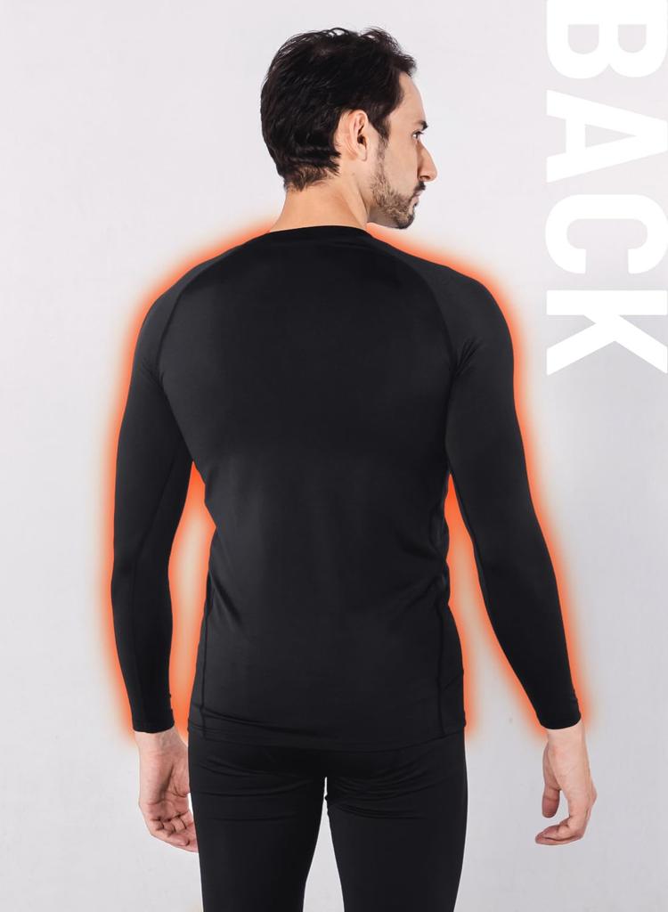 Astraia Avant Winter Compression Long Cold Weather Size Crew Black Men's Innerwear, Fleece-Lined, Sleeve, Warm, Sweat-Wicking, Quick-Drying,