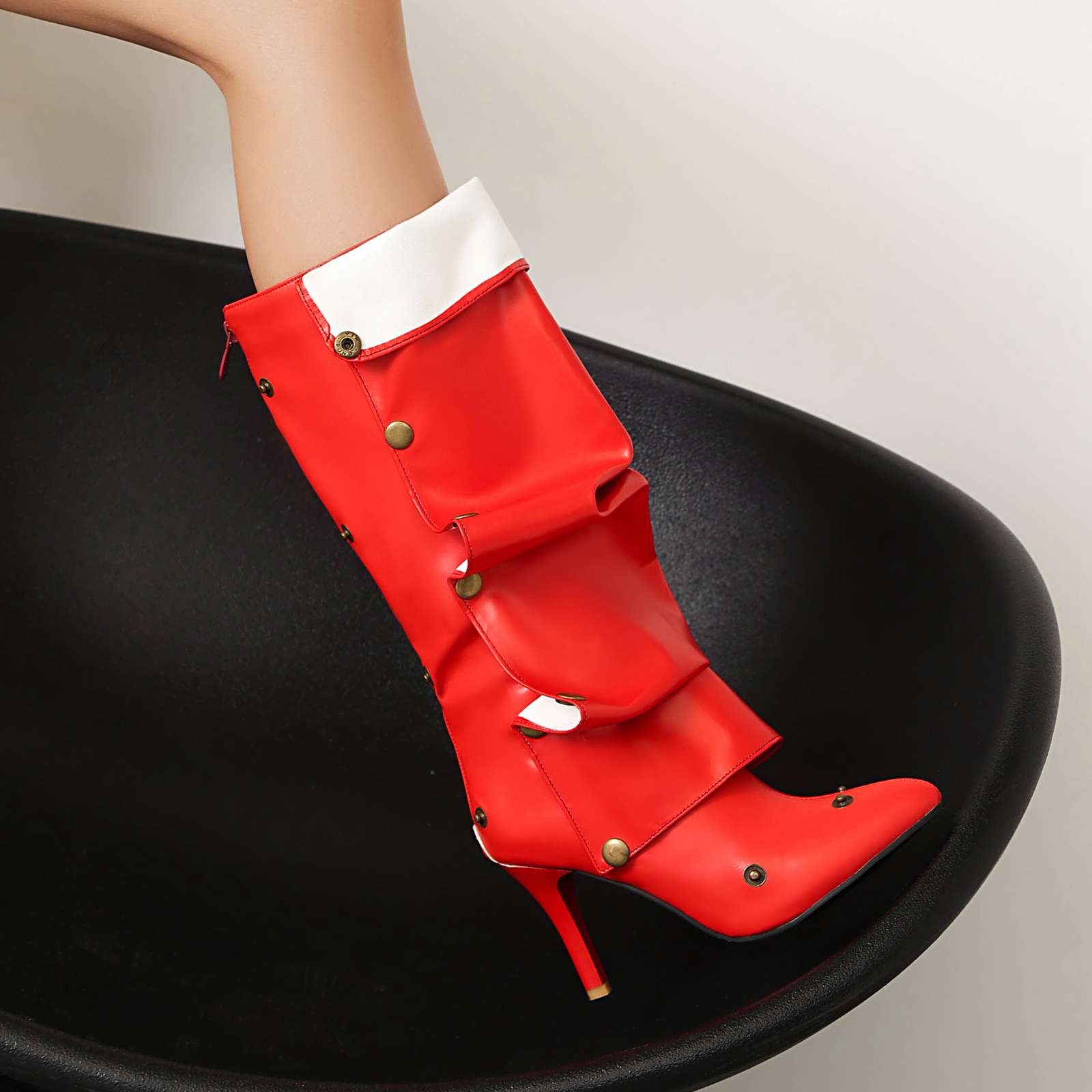 lenkisen ПУ осенне-зимние туфли с острым носком на шпильках — фото 18