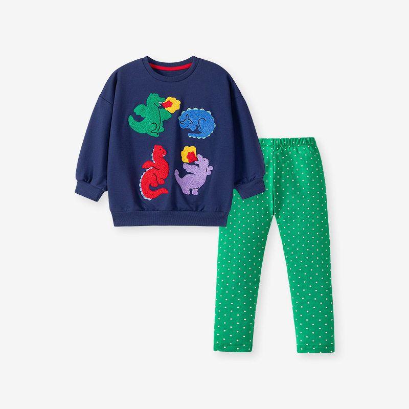 Little Maven Source Factory Children s Clothing Autumn European and American Style Girls Suits Cartoon Cotton Children s Suits 2129 2Y (90cm)