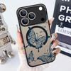 Magnetic Butterfly Pattern Phone Case For iPhone 17 15 16 Pro Max 14 13 Pro 17 For Magsafe Wireless Charge Soft Edge Hard Cover
