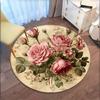 Vintage Pink Rose Bouquet Wall Art DecorRound Non-Slip Chair Mat Chair Carpet for Office Rugs for Office Decor Gift For Valentine's Day Mother's Day H