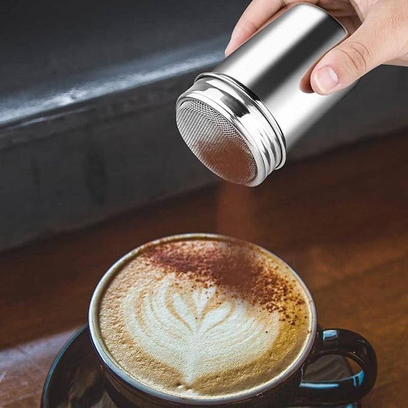 1PC Powdered Sugar Vibrating Sieve with Lid Cinnamon Icing Jar Fine Mesh with Lid Baking Soda, Cocoa, Cornstarch, Coffee