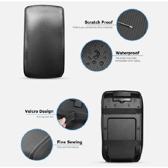 Carbon Fiber Leather Center Console Armrest Cover For Subaru Crosstrek 2024