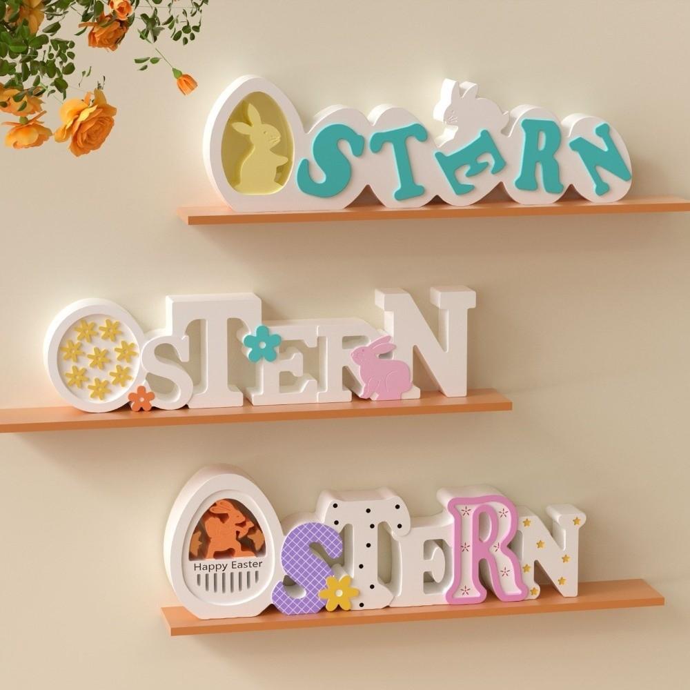 Non-Stick Easter Letter Ornament Flexible Bunny Egg Mold Rabbit Cement Mold  Holiday Ornament