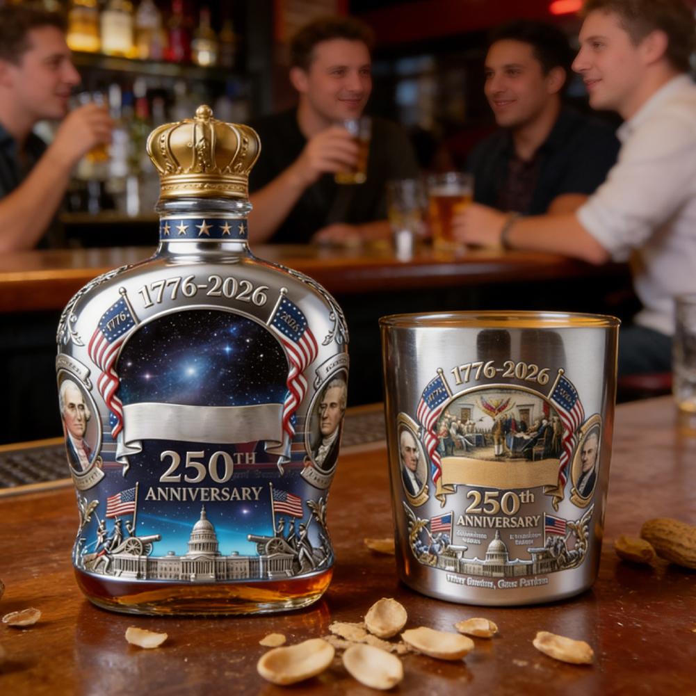 250th Anniversary American Whiskey Bottle Decanter Commemorative American Historical Liquor Bottle 1776-2026 Collectible Gifts