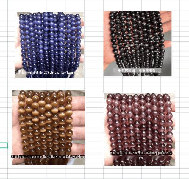 Rosa & Weiße Katzenaugen-Edelsteinperlen - DIY Handgefertigte Stränge für Armbänder