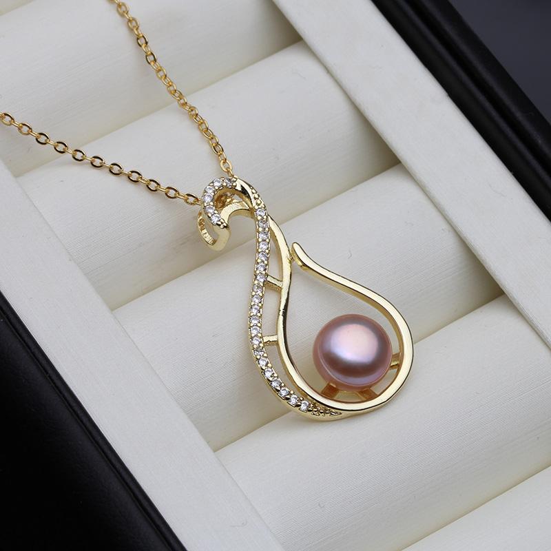 

New Natural Flat Pearl Pendant For Women,Freshwater Gold Plated Pearl Jewelry Pendants Wife Mother Birthday Gift Drop Shipping
