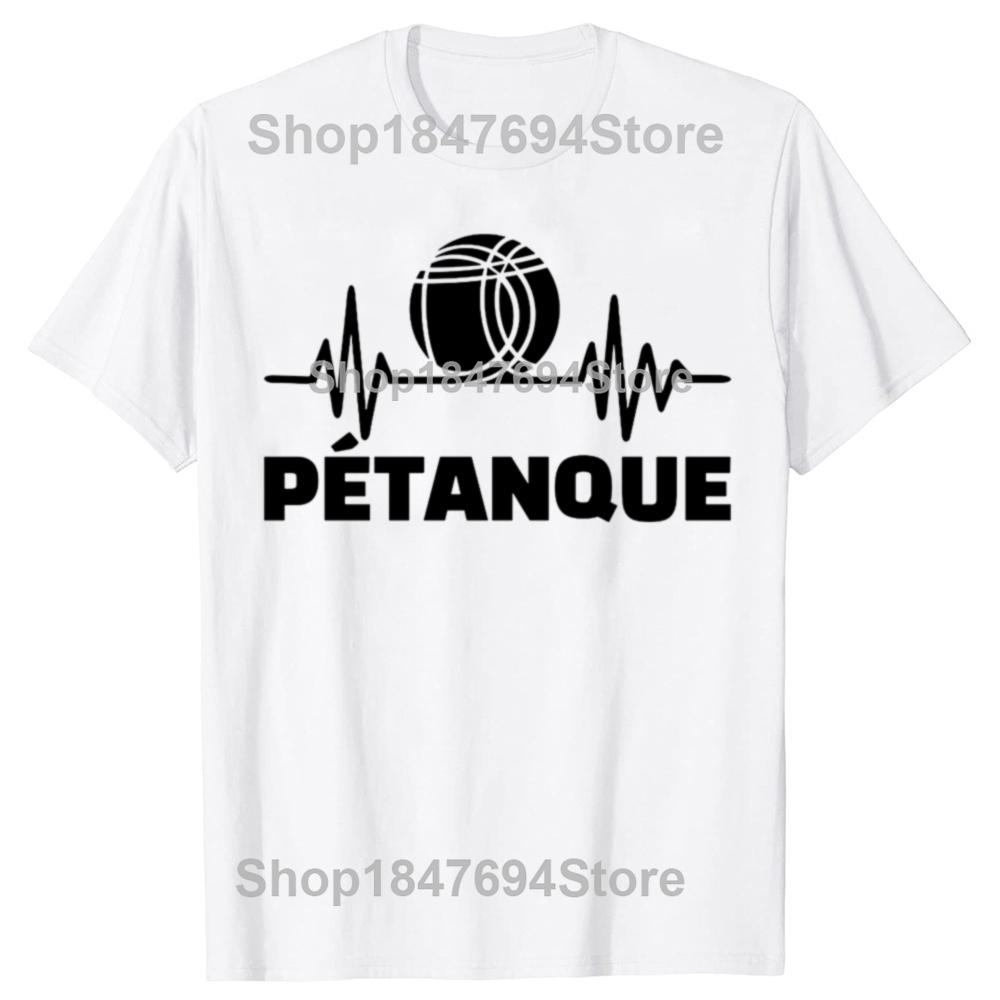 Lustiges Petanque Boule Grafik 100% Baumwoll T-Shirts Herren Damenmode Lässiges T-Shirt Locker Übergroß Streetwear T-Shirt