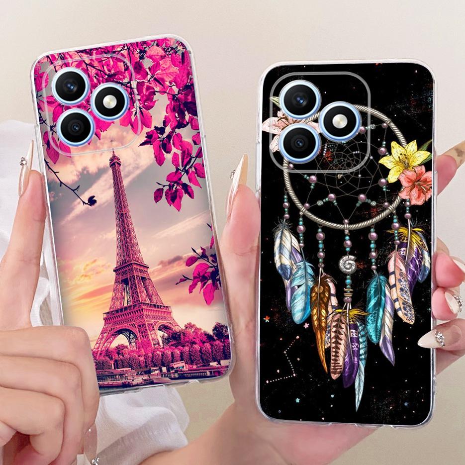 For Honor X8d 4G Case Cute Cat Luxury Flowers Painted Cover Soft Slim Phone Case For Honor X8d X 8d HonorX8d 4G Back Cover Coque