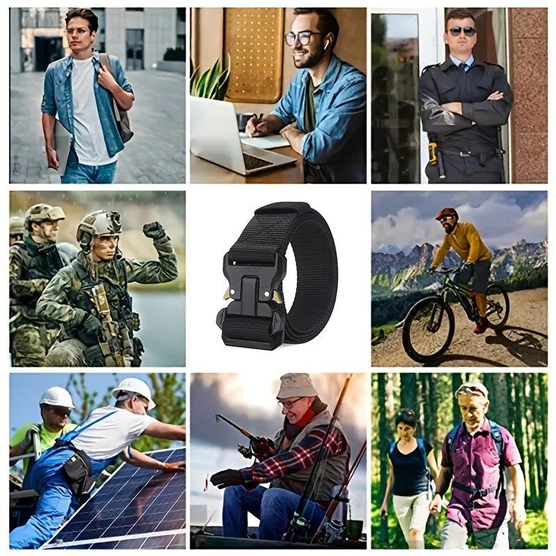 1pc Men's Belt Outdoor Tactical Belt Multi-Function Buckle Nylon Belt High Quality Alloy Buckle Belt Sports Canvas Neutral Belts