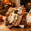 Creative Halloween Holiday Decor Cute Ghost Ornament, Cartoon Festive Wooden Statue, Theme Party Ornaments Ornament for Home Atmosphere Props