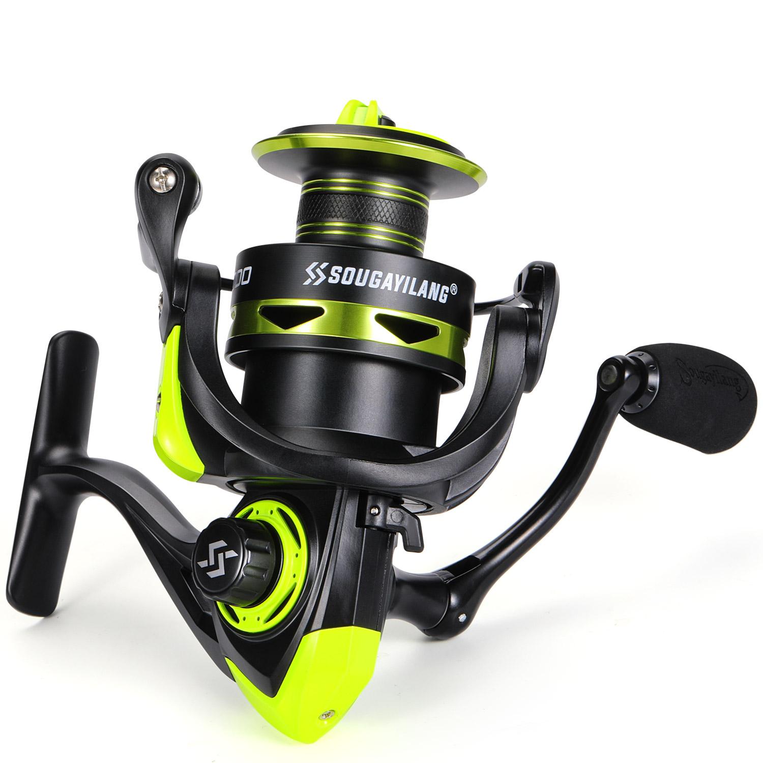 

Рыболовная катушка Сугайиланг 5.2:1 спиннинговая рыболовная катушка с ручкой из ЭВА для окуня, темно-желтая рыболовная катушка 4000