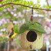 Resins Leaf Bird Nest Box for Garden Balconies Small Bird House Outdoor Hanging Ornament for Wrens Finches Hummingbirds