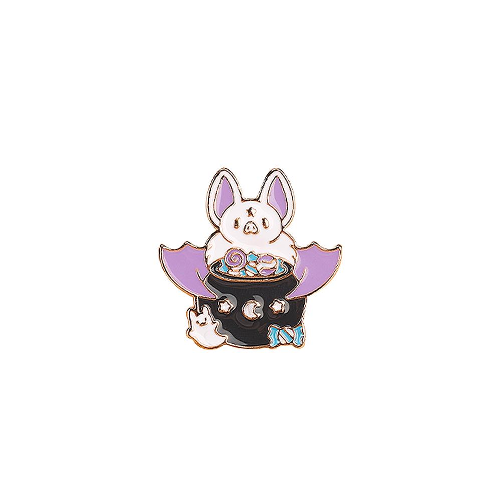 

Halloween Hard Enamel Pins Ghost Faced Pumpkin Haunted House Bat Brooches For Bag Backpack Jacket Jewelry Festival Gift