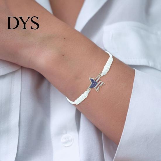 Gevlochten Touw Polssieraad Amerikaanse Onafhankelijkheidsdag Armband Vierde Juli USA Letter Hanger Verenigde Staten Vlag Armband Vorm Verstelbaar Trekkoord