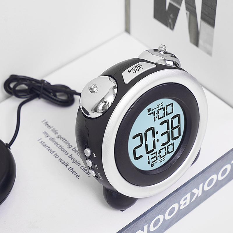 Super Loud Vibration Alarm Clock With Vibrator Multi-Functional Dual Alarm Clock For Heavy Sleeper Deaf Hard Of Hearing Snooze