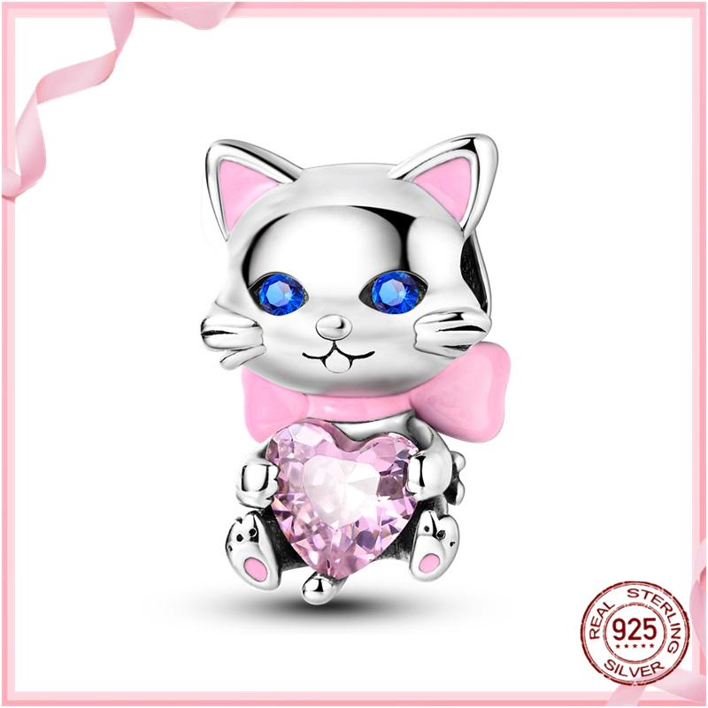 TOP Copper Pink Girls Skirt Cute Cat Charm Bead Charms Bead Charms Ideal For Womens Authentic Bracelets Copper Pendant Do It Yourself Jewellery Gift