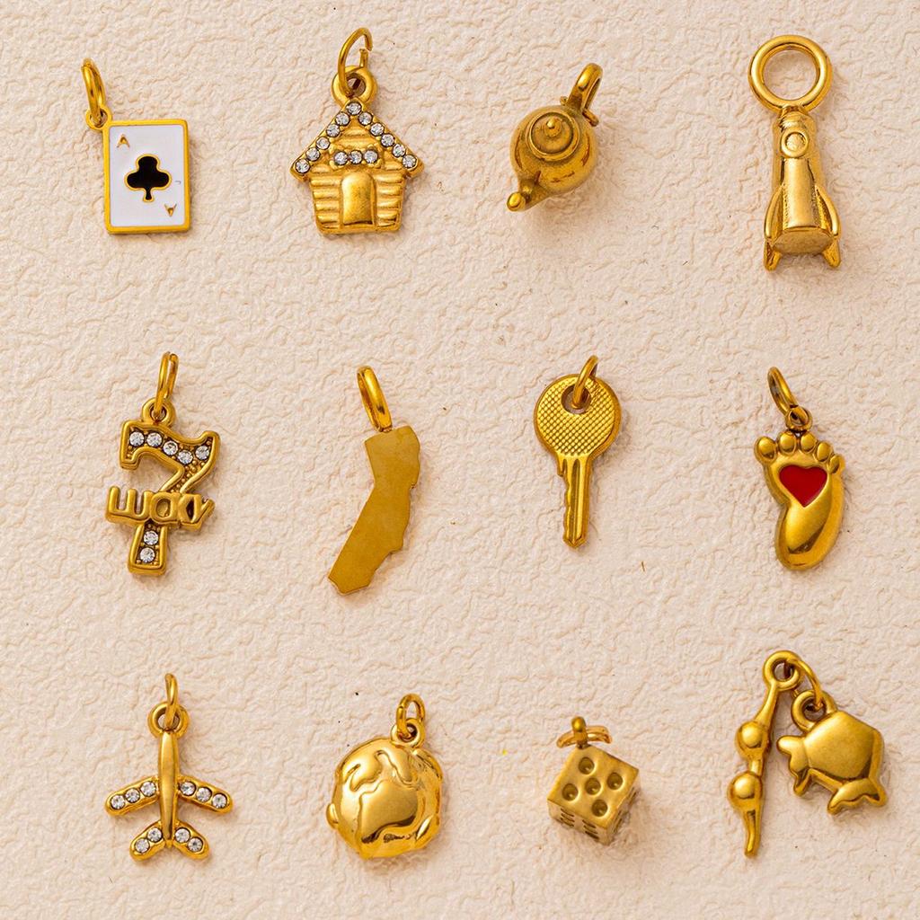 Yori 3Pcs New Stainless Steel Small House Key DIY Pendant 2025 Statement PVD Plated DIY Handwork Accessories Recommend
