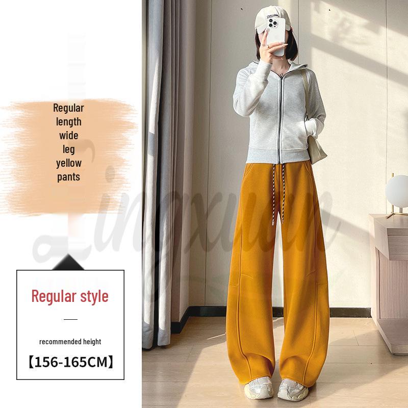 

2026 Autumn/Winter High Waist Wide Leg Velvet Sweatpants for Women 2X Large