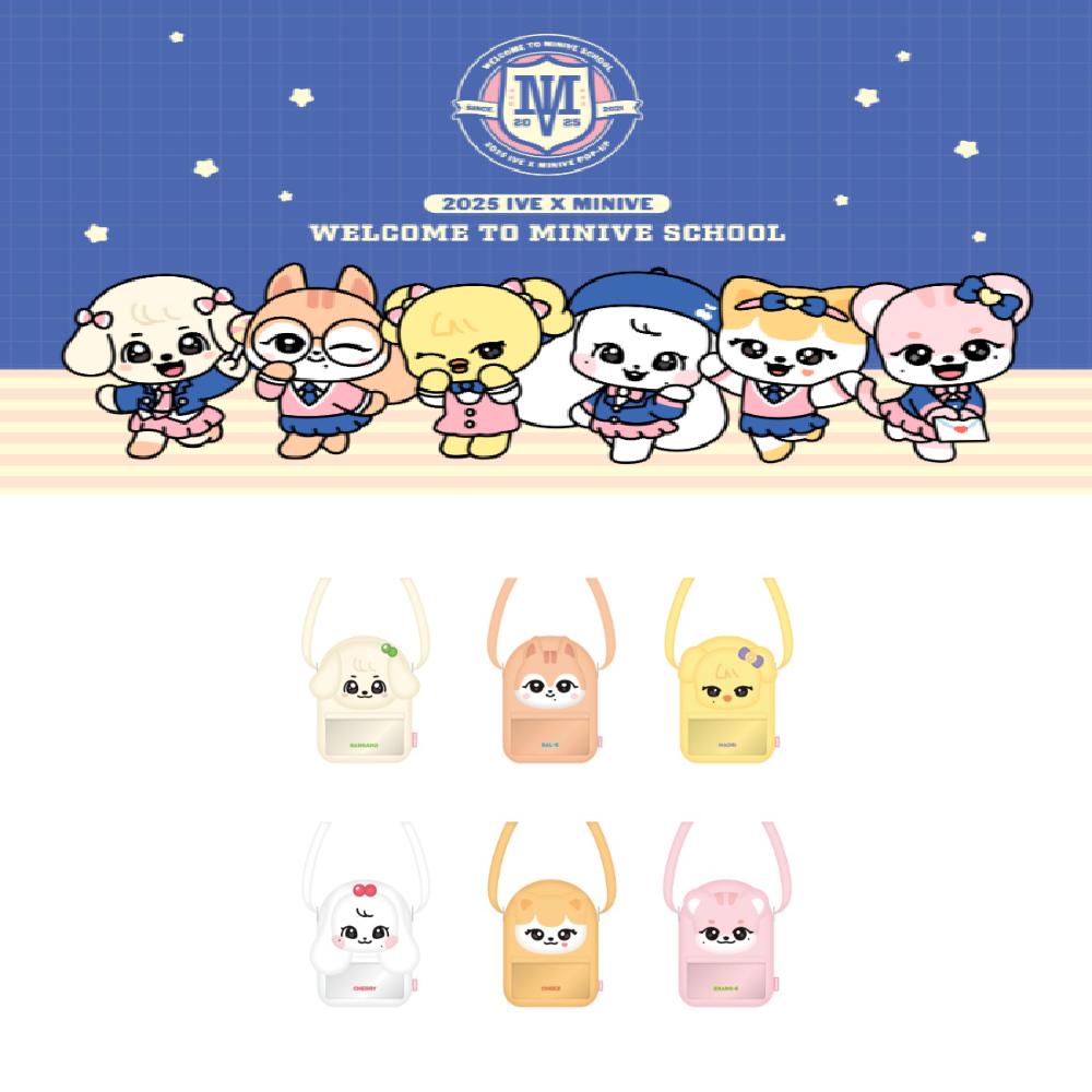 

Предзаказ 2025 IVE X MINIVE POP-UP Добро пожаловать в MINIVE ПВХ Кросс-боди GANGANJI