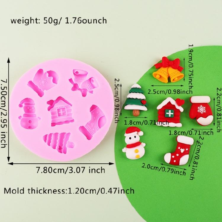Fondant Cake Decorating Molds Silicone Molds Christmas Santa Chocolate Molds Holiday Dessert Cake Baking Tool Nonstick