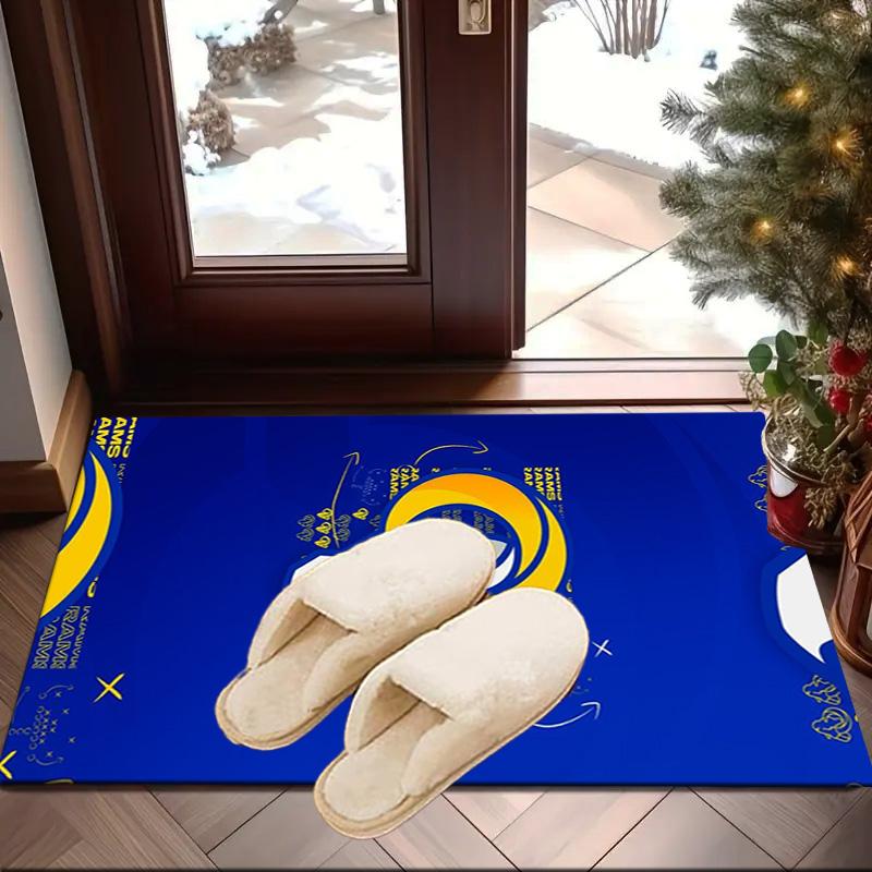 Rams Football Team Spirit Printed Area Rug for Office, Chair Rug, Decorative Carpet Floor Mat, Large Size Fan gifts Christmas gifts