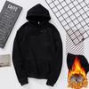 Herbst- und Winterkleidung Herren und Damen Samt Leeres Brett Druck Studentenjacke Langärmeliges Partner-T-Shirt Einfarbig Kapuzenpullover