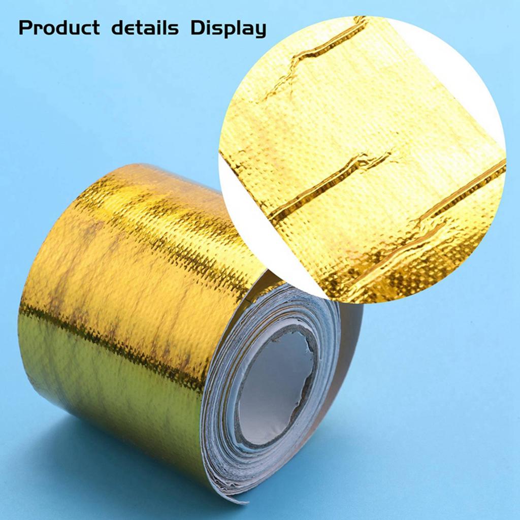 Rare Reflect A Gold Thermal Tape Air Intake Heat Insulation Shield Wrap Reflective Heat Barrier Self Adhesive Engine
