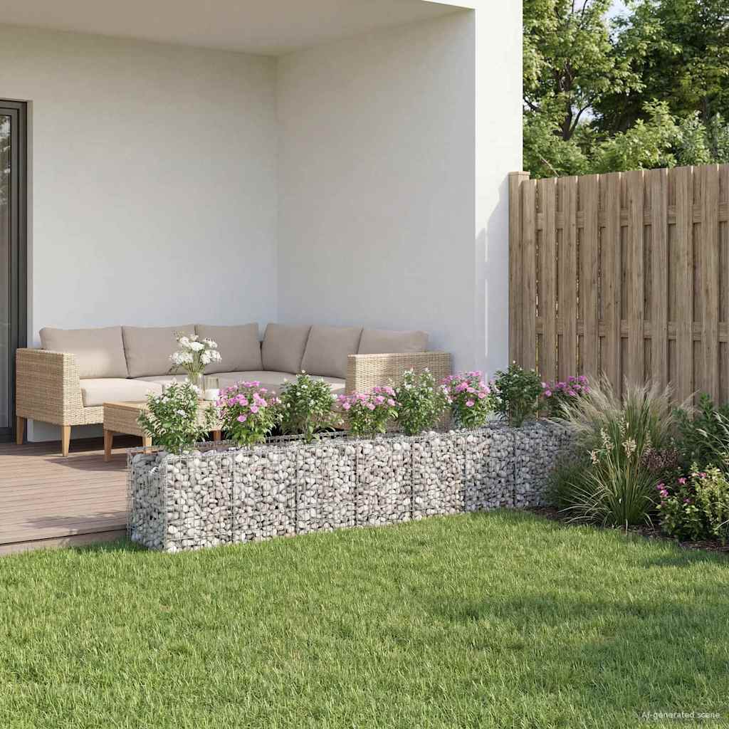 Gabion Raised Bed Set 2 Pcs Silver