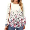 Womens Plus Size Tops Long Sleeve Shirts Round Neck Flowy Tunic Casual Loose Blouse L-5X