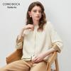 KEMON BOCA Damen Jacquard-Seidenbluse mit Struktur