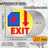 Red Exit Running Figure Sign 20x20cm Aluminum Outdoor Emergency Safety Plaque Highly Visible Warning Decorative Gift