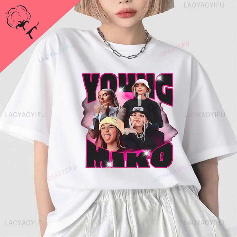 Young Miko Tshirt Women 100 Cotton Camisetas Baby Miko Hot Sale Popular Shirt Hip Hop Streetwear Harajuku Music Clothing