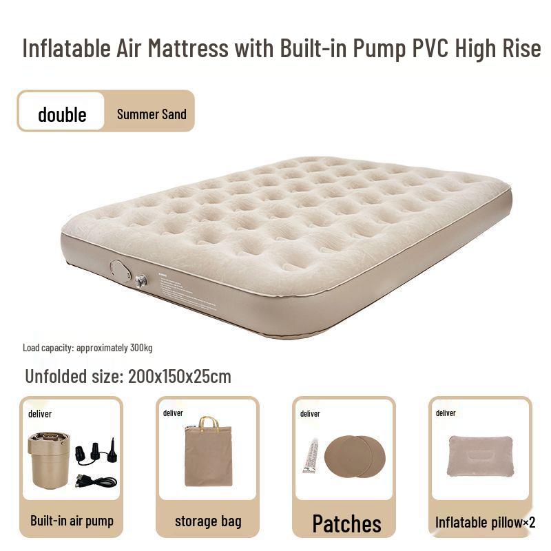 Dual-Use Self-Inflating Air Mattress for Home & Outdoor Camping