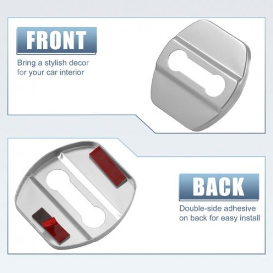 4pcs Door Lock Latches Cover Stainless Steel Door Lock for Nissan Rogue 2008-21
