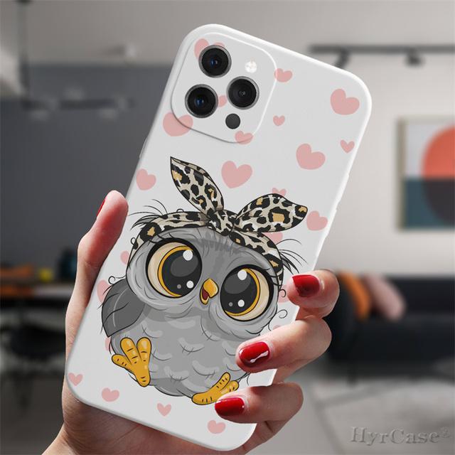 Für iPhone 13 12 Mini 11 14 Pro Max 14plus 13promax Schutzhülle Cartoon Mädchen Geschenke süße Eule Liebhaber Süßigkeiten Silikonhülle