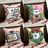Cute LLine PPuppy Cushion Cover Reversible Soft Durable Pillow Cover Home Car MultiScene Use for Daily Comfort