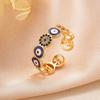 Vintage Devil's Eye Ring Pleated Devil's Eye Opening Finger Ring Delicate Glaze Luxury Ring  Girls