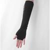 Black Fingerless Gloves women Punk Dark Gothic Cuff Men Hip Hop Hollow Out Rock Gloves E-GIRL Grunge Emo Accessories Mall Goth
