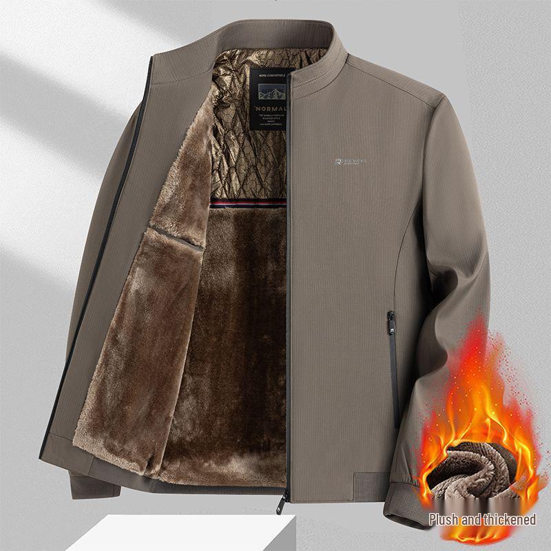 Spring & Autumn Men's Business Casual Stand-Up Collar Jacket - Lightweight, High-End Design for Middle-Aged Elegance