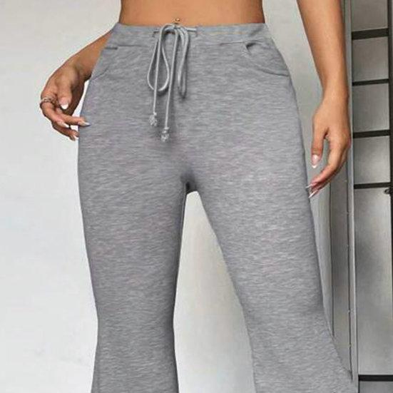 Pantaloni da donna Pantaloni sportivi con coulisse Vita elastica Tasche in tinta unita Pantaloni lunghi per yoga fitness elasticizzati a tutta lunghezza