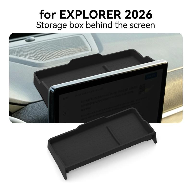For Ford Explorer 2026 Silicone Behind Screen ETC Storage Box Car Dashboard Organizer Mat Interior Accessories