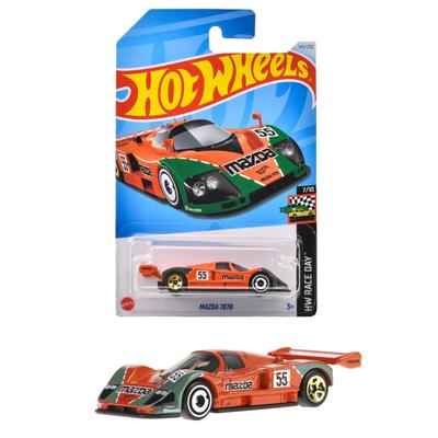 Hot Wheels Basisauto Mazda 787B Fahrzeug Spielzeug Miniauto, ab 3 Jahren, Orange HXR14