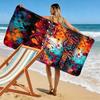 Name Custom Music Print Beach Towel, Large Soft Quick Dry Towel for Beach Camping Swimming