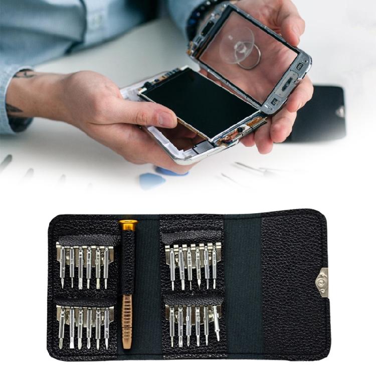 25 in 1 Precise Screwdriver Kit Electronics Repair Tool Driver Extension Rod with Leather Case for Phone Smartphone
