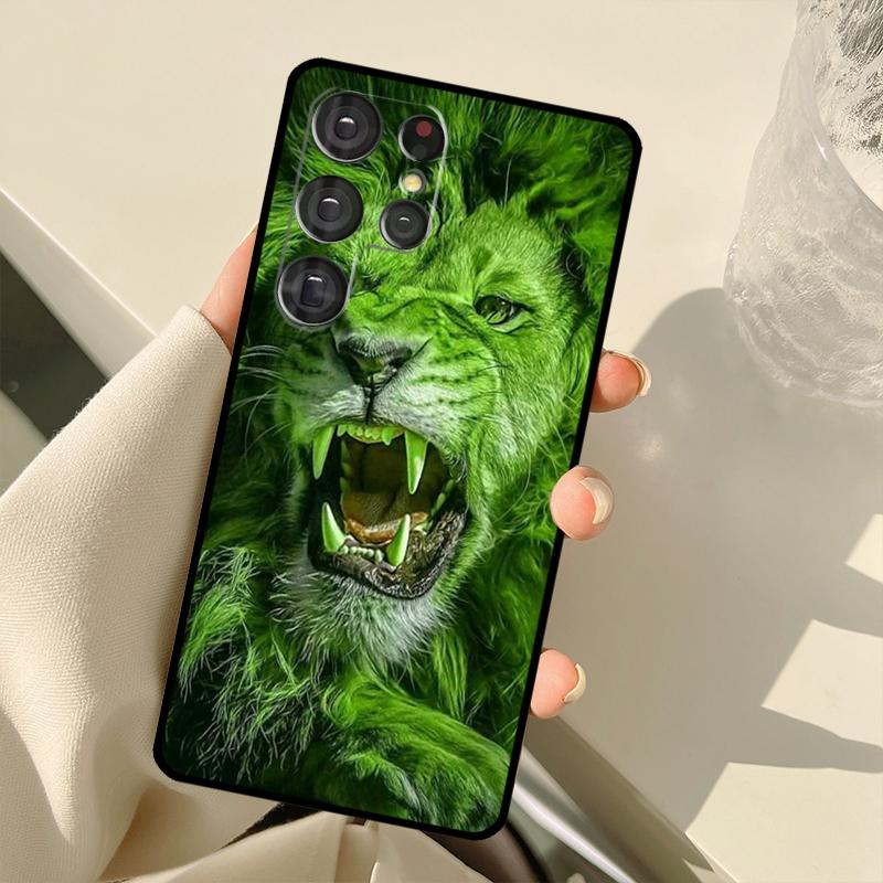 King of jungle Lion For Samsung Galaxy S22 Ultra S21 S20 FE S8 S9 S10 Note 10 Plus Note 20 Ultra Phone Case