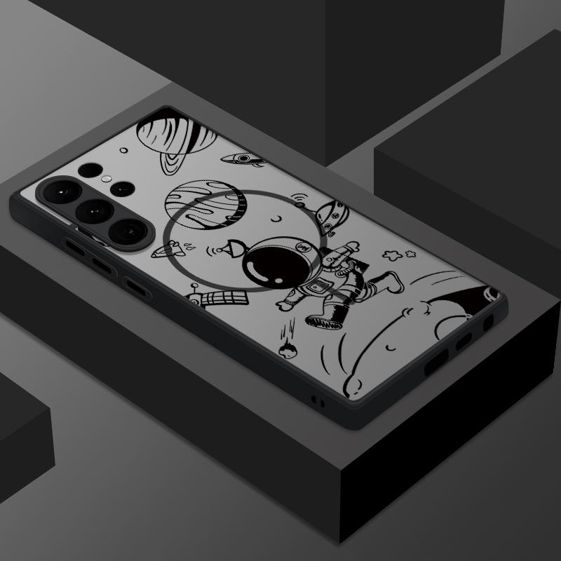 Magnetic For Magsafe Airplane Astronaut Case For Samsung Galaxy S25 Ultra Capa S24 S26 Ultra S22 S23 Plus S21 FE S25 Edge Cover