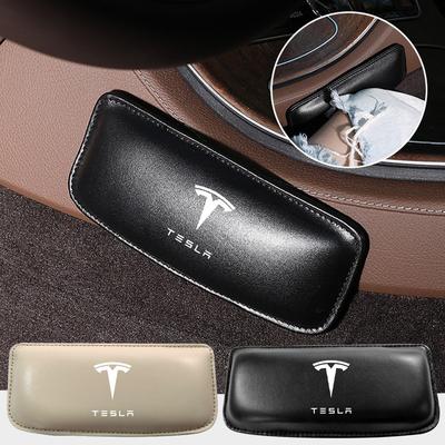 Car Interior Pillow Comfortable Elastic Cushion Leather Knee Pad Car Styling For Model 3 Model S Model X Model Y Roadster Performance