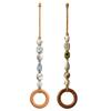 Decorative Beaded Towel Hanger with Wooden Ring - Rustic Wood Bead Hanging Holder Hand Towel Holder