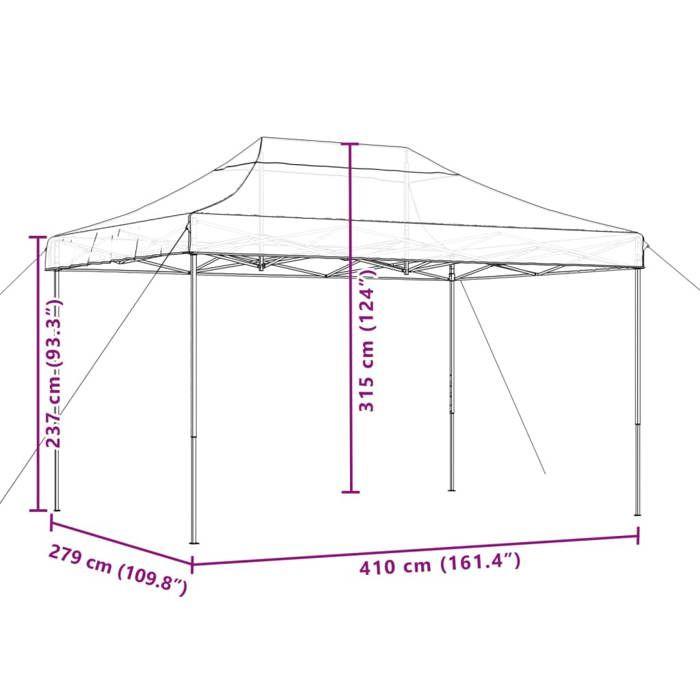 VidaXL Folding Pop-Up Party Tent Black 410x279x315 Cm, Tent, Canopy Tent, Gazebo Awning, Gazebo Tent, 4005014